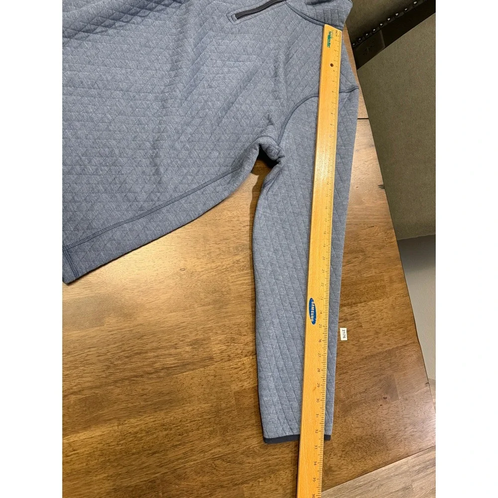 J.Crew Authentic Fleece Mens XXL Blue Diamond Quilted Quarter Zip Pullover Mock